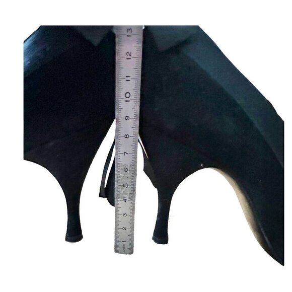 Vintage Herbert Levine "Sailor Beware" Pumps with Bow at Back, Black Suede, Size - Picture 13 of 16